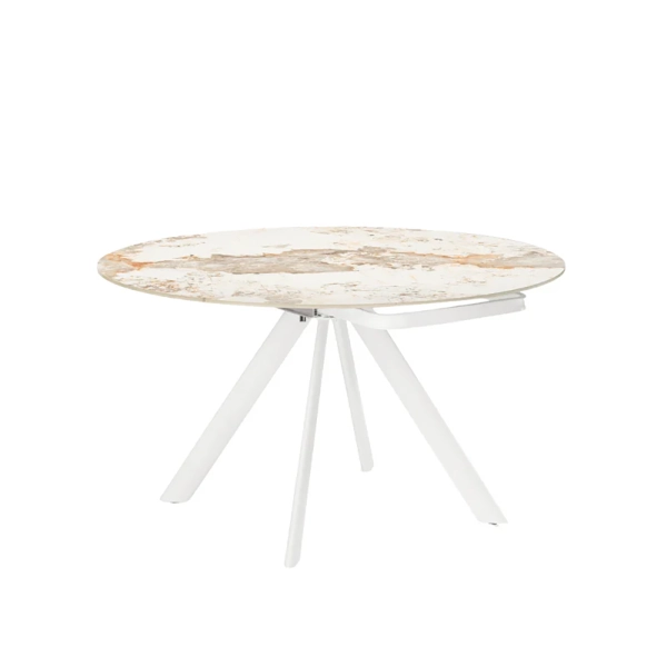 Mesa Pandora ROUND de piedra efecto mármol con tapa giratoria D.135 cm