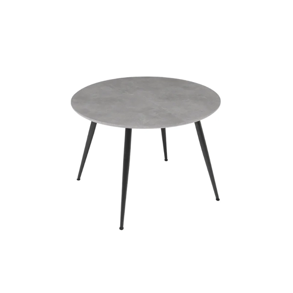 Mesa redonda HABLA con tapa de MDF Cemento extensible a 160 cm