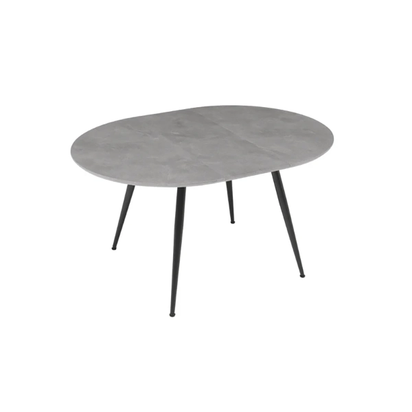 Mesa redonda HABLA con tapa de MDF Cemento extensible a 160 cm