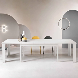 Tavolo in legno allungabile a 320 cm 12 posti FABIO Bianco Frassino