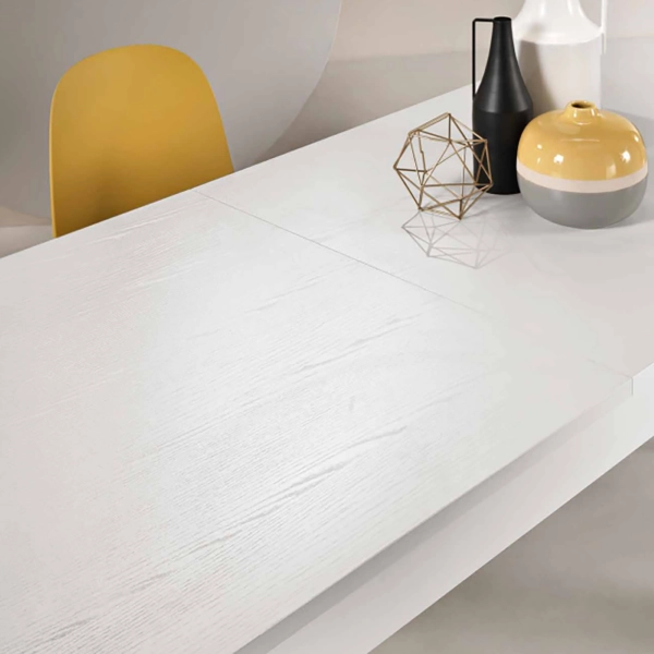 FABIO Mesa extensible 12 plazas de madera de Fresno Blanco hasta 320 cm