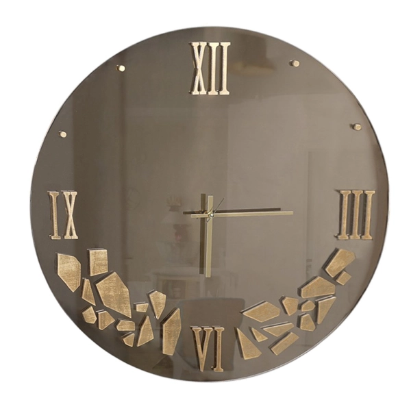 Horloge murale ronde en verre miroir - HILDI