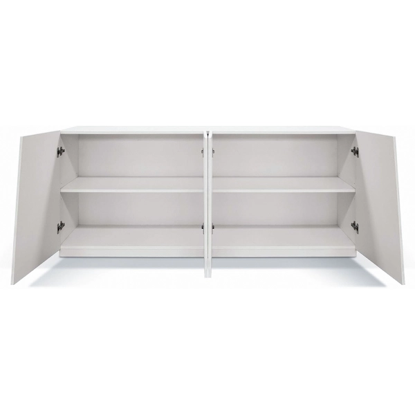 Aparador XERON 180x50 cm en madera fresno blanco estilo nórdico