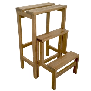 Folding ladder 3 steps 60 cm high in walnut beech wood