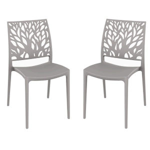 Stapelbarer Indoor- oder Outdoorstuhl Grau - ALEA 2 Stühle