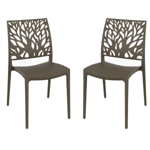 Stapelbarer Innen- oder Außenstuhl Taubengrau - ALEA 2 Stühle