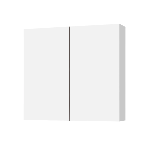 Étagère double en bois 70x71 cm avec étagères intérieures Blanc brillant
