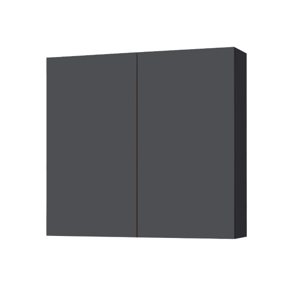 Étagère double en bois 70x71 cm avec étagères intérieures Graphite mat