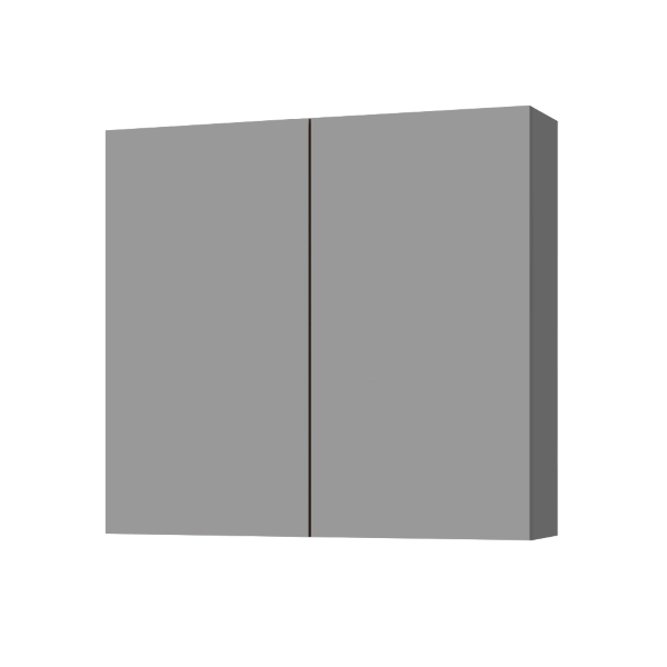 Étagère double en bois 70x71 cm avec étagères intérieures Gris mat