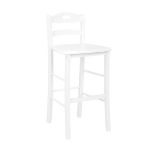 SNACK stool with white lacquered solid wood h67 back and seat