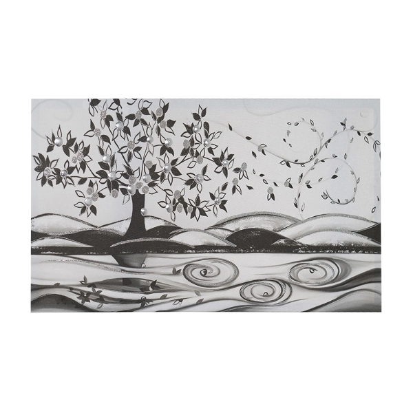 Peinture sur toile 50x100 cm Thème Arbre de Vie avec détails en relief