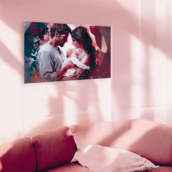 Cuadro moderno de cristal templado 100x60 cm - Familia