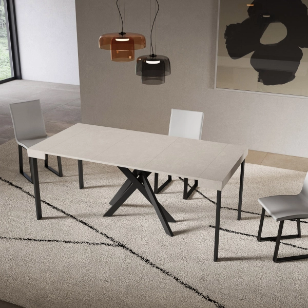 Consola extensible 90x40/196 cm Libo Small Cachemira estructura Antracita