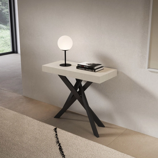 Consola extensible 90x40/196 cm Libo Small Cachemira estructura Antracita