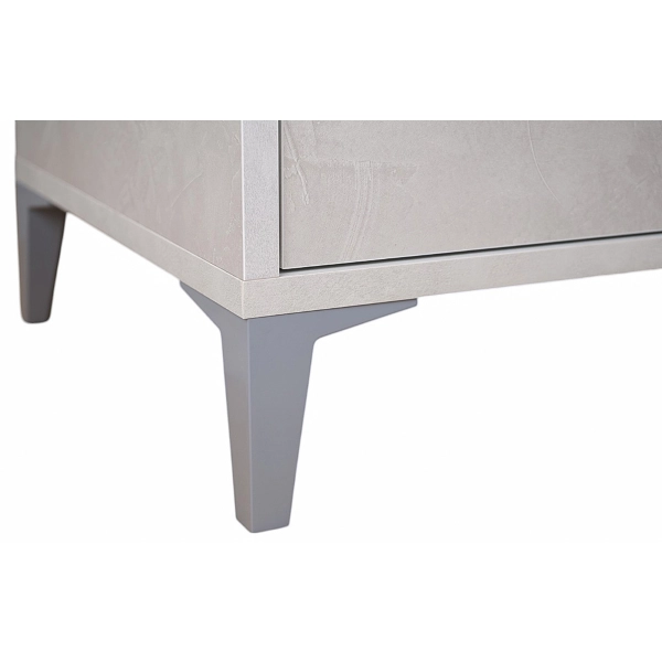 Aparador Drexa de Madera 110x45 cm Cemento Espatulado con 1 Puerta y 4 Cajones