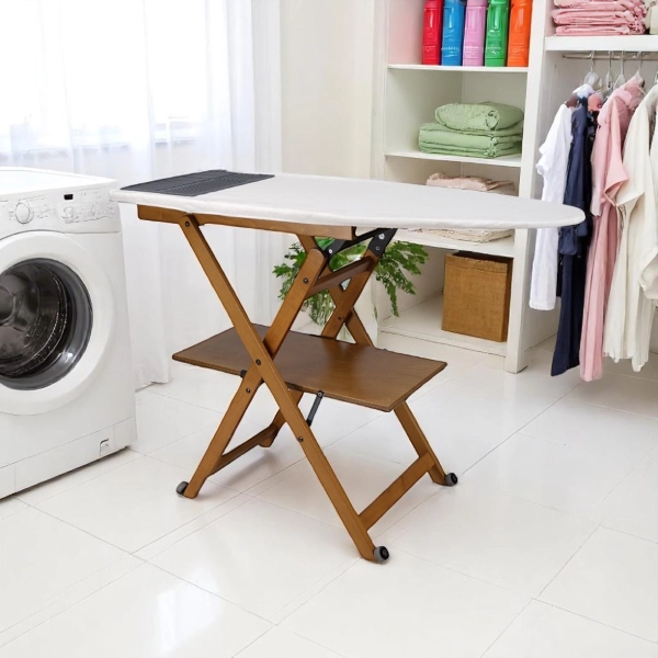 Tabla de planchar plegable de madera de haya con ruedas – REVI Tabaco