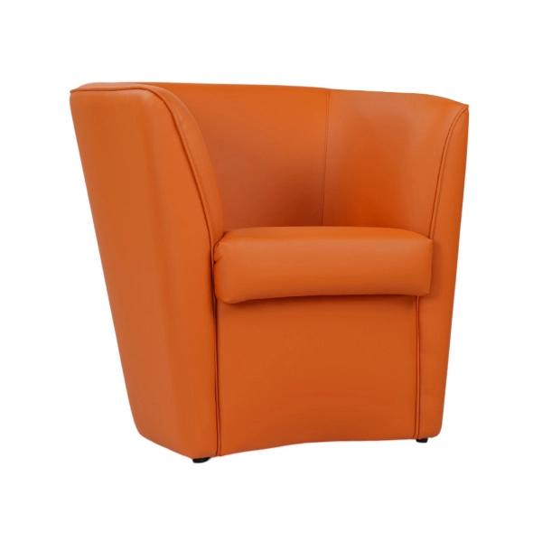 Sillón de ecopiel Valentina naranja para oficina en casa