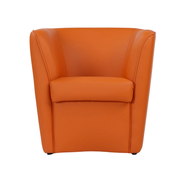 Sillón de ecopiel Valentina naranja para oficina en casa