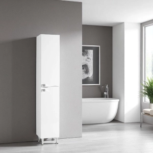 Floor column in melamine 196h 2 doors Glossy White