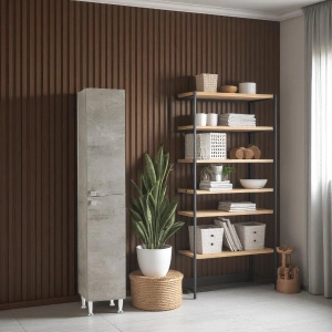 Floor column in melamine 196h 2 light cement doors