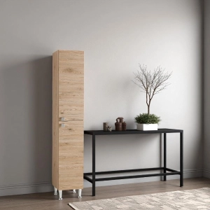 Onda floor column in melamine 196h 2 natural oak doors