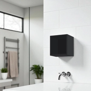 Hängendes Cubotto-Wandelement mit offenem Fach in Matt Graphite 30x30 cm