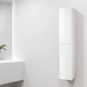 Abgehängte Badezimmersäule 160 h cm umkehrbar GIGLIO glänzend weißes Finish