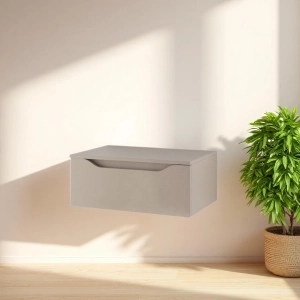 GIGLIO hängende Badezimmerschublade 80 cm aus mattem taubengrauem Melamin