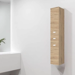 Einzelne Hängesäule mit 2 Türen und 1 Schublade 182H Natural Oak