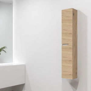 Abgehängte Holzsäule 2 Türen mit Rillengriff H160 GRACE2 Natural Oak