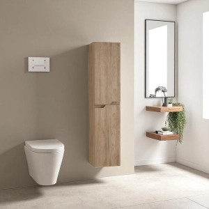 Colonna da bagno sospesa moderno BORA a 2 ante ROVERE NODI