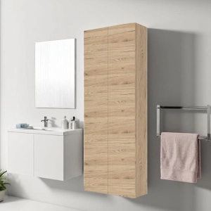 Doppelte Hängesäule 60X160 mit 2 Türen aus Eiche natur