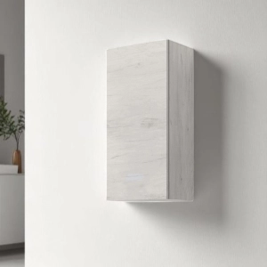 Hängeschrank 30x22 mit umkehrbarer Tür in Weißeiche