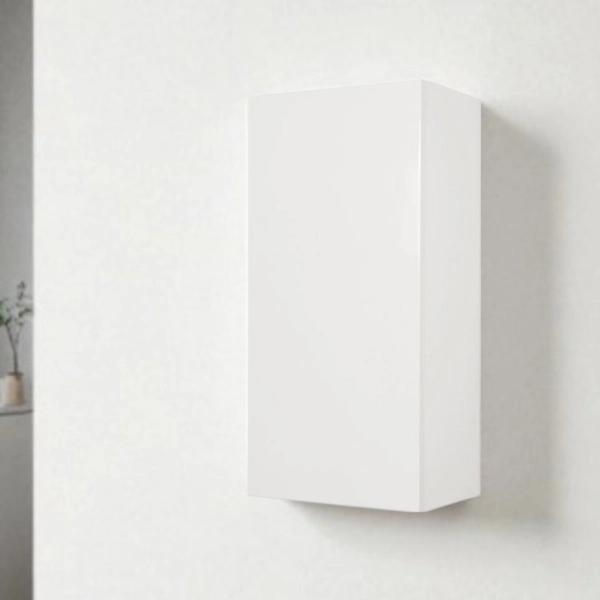 Hängeschrank 30x22 mit glänzend weißer Wendetür