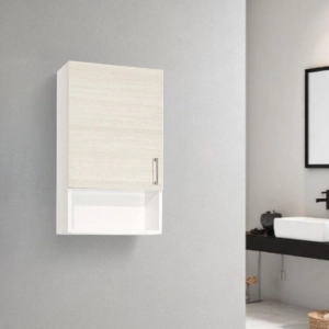 Hängeschrank mit offenem Fach und Tür 43x71 White Elm