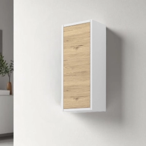 Wende-Hängeschrank 1-türig LUNA 30x22xH71 Weiß/Eiche natur