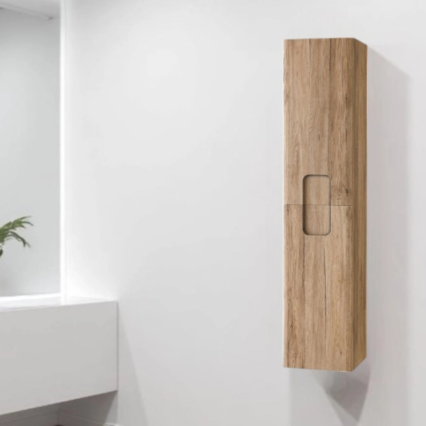 Columna de baño suspendida 160 cm ARCO dos puertas nudo reversible roble
