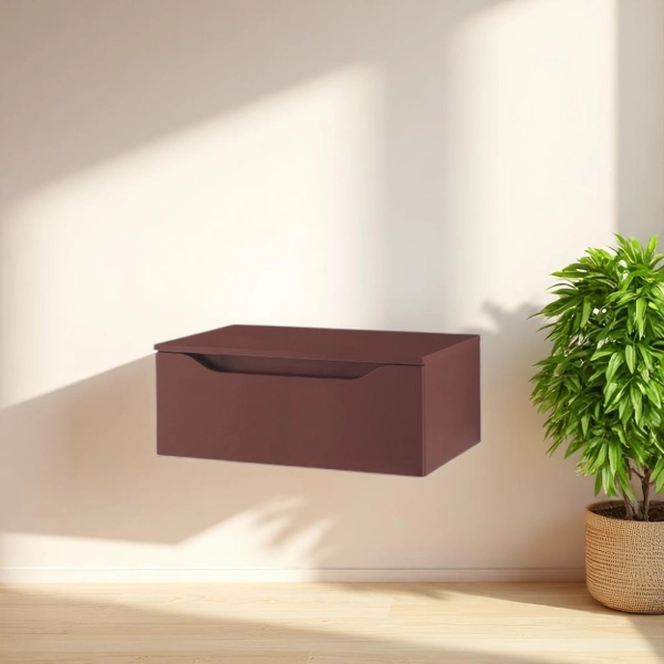 Cajón de baño suspendido GIGLIO de 80 cm en melamina óxido mate