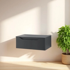 GIGLIO hängende Badezimmerschublade 80 cm aus mattem Graphit-Melamin