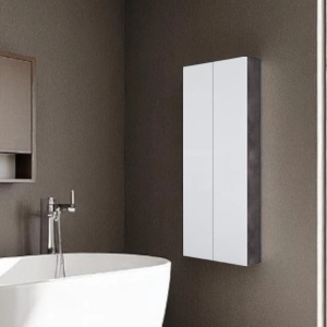 Doppelte Hängesäule 60X160 mit 2 Wendetüren. Oxidiertes Blech/Glänzend Weiß