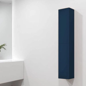 Reversible hängende Badezimmersäule MAYA mit 2 Türen in Mattblau