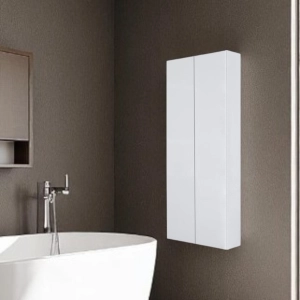 Doppelte Hängesäule 60X160 cm mit 2 Wendetüren in glänzendem Weiß