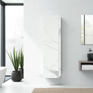 Hängesäule H160 mit 1 Wendetür aus weißem Marmor