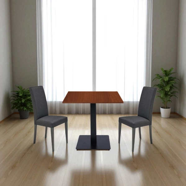 Sedia in tessuto Antracite con gambe in legno DENVER 2 sedie
