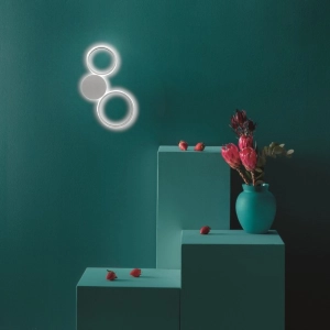 POIS wall lamp in painted metal SILVER 25x36 cm