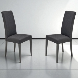 Anthracite fabric chair with wooden legs DENVER 2 chairs