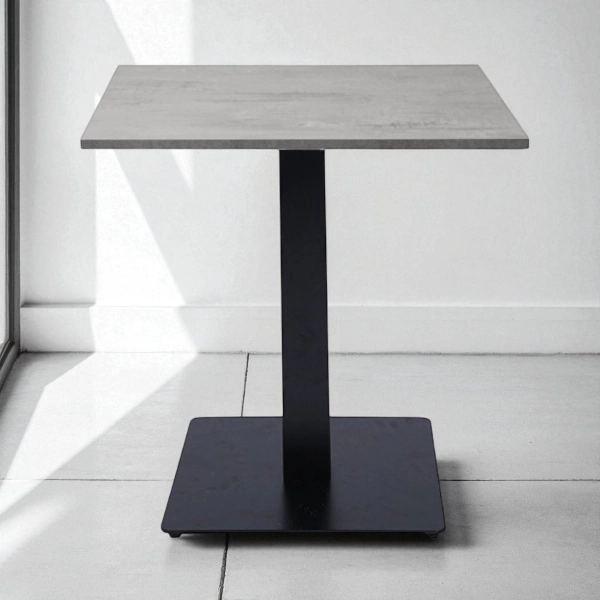 Tavolo pub ristorante bar quadrato 60x60 cm con piano laminato Cemento H 75
