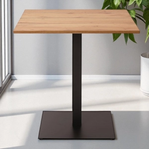 Tavolo ristorante bar quadrato 70x70 cm con Top Laminato effetto Rovere H 106