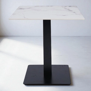 Tavolo pub ristorante bar quadrato 70x70 cm Top per esterno effetto Marmo venato H 75