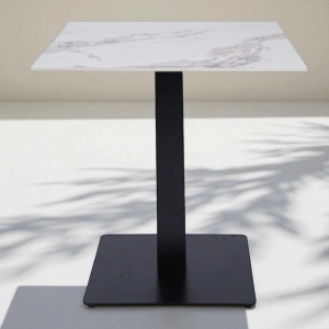 Tavolo pub ristorante bar quadrato 70x70 cm Top per esterno effetto Marmo oro venato H 75